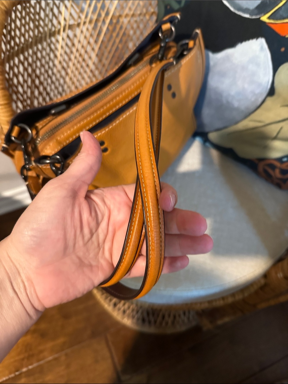 Coach Pebbled Leather Tote in mustard yellow - Picture 4 of 11